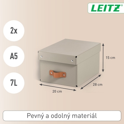 Set 2 bucati cutie de depozitare cu capac Leitz Puro mica 7L